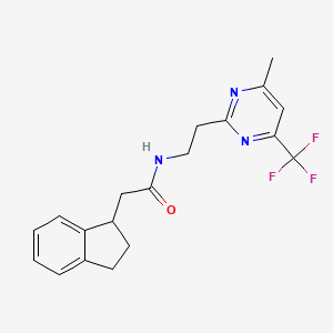 2-(2,3-dihydro-1H-inden-1-yl)-N-{2-[4-methyl-6-(trifluoromethyl)-2-pyrimidinyl]ethyl}acetamide