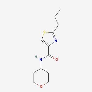molecular formula C12H18N2O2S B5665137 2-propyl-N-(tetrahydro-2H-pyran-4-yl)-1,3-thiazole-4-carboxamide 