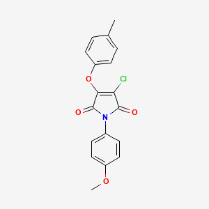 molecular formula C18H14ClNO4 B5665152 3-chloro-1-(4-methoxyphenyl)-4-(4-methylphenoxy)-1H-pyrrole-2,5-dione 