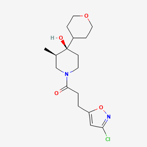 (3R*,4R*)-1-[3-(3-chloro-5-isoxazolyl)propanoyl]-3-methyl-4-(tetrahydro-2H-pyran-4-yl)-4-piperidinol