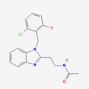 molecular formula C18H17ClFN3O B5665162 N-{2-[1-(2-chloro-6-fluorobenzyl)-1H-benzimidazol-2-yl]ethyl}acetamide 