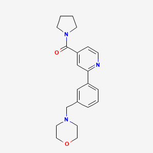 molecular formula C21H25N3O2 B5665166 4-{3-[4-(pyrrolidin-1-ylcarbonyl)pyridin-2-yl]benzyl}morpholine 