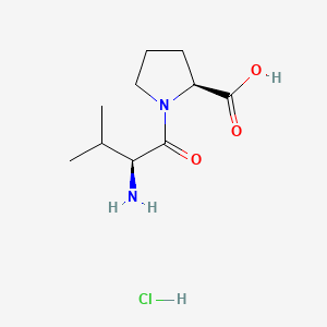 molecular formula C10H18N2O3 B566517 (2S)-1-[(2S)-2-amino-3-methylbutanoyl]pyrrolidine-2-carboxylic acid;hydrochloride CAS No. 105931-64-4