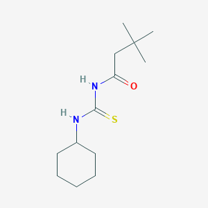 molecular formula C13H24N2OS B5665185 N-[(cyclohexylamino)carbonothioyl]-3,3-dimethylbutanamide 