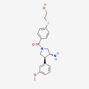 molecular formula C20H24N2O3S B5665189 2-[(4-{[(3R*,4S*)-3-amino-4-(3-methoxyphenyl)pyrrolidin-1-yl]carbonyl}phenyl)thio]ethanol 