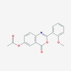 molecular formula C17H13NO5 B5665209 2-(2-methoxyphenyl)-4-oxo-4H-3,1-benzoxazin-6-yl acetate 