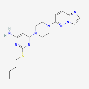 molecular formula C18H24N8S B5665229 2-(butylthio)-6-(4-imidazo[1,2-b]pyridazin-6-ylpiperazin-1-yl)pyrimidin-4-amine 