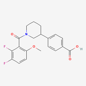 molecular formula C20H19F2NO4 B5665239 4-[1-(2,3-difluoro-6-methoxybenzoyl)piperidin-3-yl]benzoic acid 