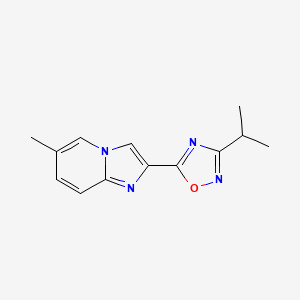 molecular formula C13H14N4O B5665256 2-(3-isopropyl-1,2,4-oxadiazol-5-yl)-6-methylimidazo[1,2-a]pyridine 