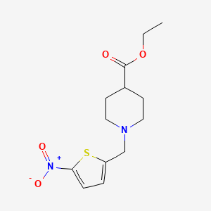 molecular formula C13H18N2O4S B5665264 ethyl 1-[(5-nitro-2-thienyl)methyl]-4-piperidinecarboxylate 