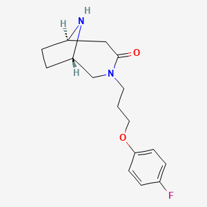 molecular formula C16H21FN2O2 B5665279 rel-(1S,6R)-3-[3-(4-fluorophenoxy)propyl]-3,9-diazabicyclo[4.2.1]nonan-4-one hydrochloride 