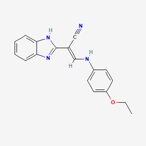 molecular formula C18H16N4O B5665318 2-(1H-benzimidazol-2-yl)-3-[(4-ethoxyphenyl)amino]acrylonitrile 