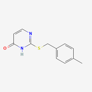 molecular formula C12H12N2OS B5665322 2-[(4-methylbenzyl)thio]-4(3H)-pyrimidinone 