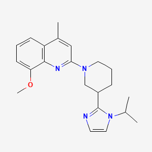 molecular formula C22H28N4O B5665334 2-[3-(1-isopropyl-1H-imidazol-2-yl)-1-piperidinyl]-8-methoxy-4-methylquinoline 