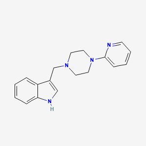 molecular formula C18H20N4 B5665365 3-{[4-(2-pyridinyl)-1-piperazinyl]methyl}-1H-indole 