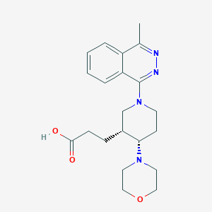 molecular formula C21H28N4O3 B5665374 3-[(3R*,4S*)-1-(4-methylphthalazin-1-yl)-4-morpholin-4-ylpiperidin-3-yl]propanoic acid 