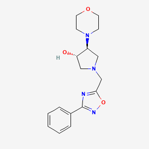 molecular formula C17H22N4O3 B5665404 (3S*,4S*)-4-(4-morpholinyl)-1-[(3-phenyl-1,2,4-oxadiazol-5-yl)methyl]-3-pyrrolidinol 