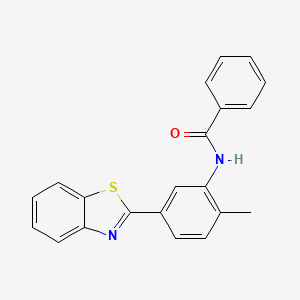 molecular formula C21H16N2OS B5665413 N-[5-(1,3-benzothiazol-2-yl)-2-methylphenyl]benzamide 