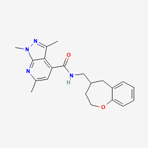 molecular formula C21H24N4O2 B5665430 1,3,6-trimethyl-N-(2,3,4,5-tetrahydro-1-benzoxepin-4-ylmethyl)-1H-pyrazolo[3,4-b]pyridine-4-carboxamide 