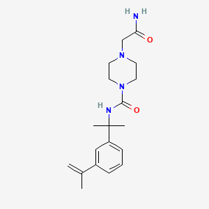 molecular formula C19H28N4O2 B5665439 4-(2-amino-2-oxoethyl)-N-[1-(3-isopropenylphenyl)-1-methylethyl]-1-piperazinecarboxamide 