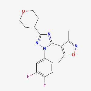 1-(3,4-difluorophenyl)-5-(3,5-dimethylisoxazol-4-yl)-3-(tetrahydro-2H-pyran-4-yl)-1H-1,2,4-triazole
