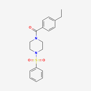 molecular formula C19H22N2O3S B5665444 1-(4-ethylbenzoyl)-4-(phenylsulfonyl)piperazine 