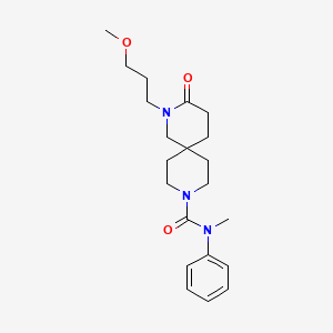 molecular formula C21H31N3O3 B5665473 2-(3-methoxypropyl)-N-methyl-3-oxo-N-phenyl-2,9-diazaspiro[5.5]undecane-9-carboxamide 