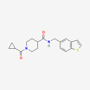 molecular formula C19H22N2O2S B5665487 N-(1-benzothien-5-ylmethyl)-1-(cyclopropylcarbonyl)-4-piperidinecarboxamide 