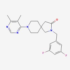 molecular formula C21H24F2N4O B5665502 2-(3,5-difluorobenzyl)-8-(5,6-dimethyl-4-pyrimidinyl)-2,8-diazaspiro[4.5]decan-3-one 