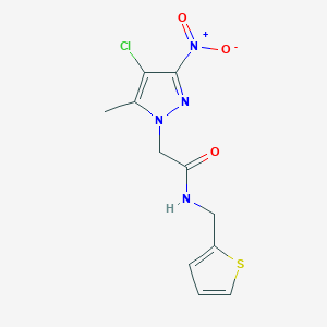 molecular formula C11H11ClN4O3S B5665509 2-(4-chloro-5-methyl-3-nitro-1H-pyrazol-1-yl)-N-(2-thienylmethyl)acetamide 