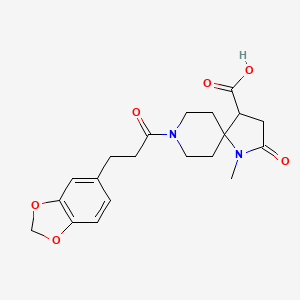 molecular formula C20H24N2O6 B5665519 8-[3-(1,3-benzodioxol-5-yl)propanoyl]-1-methyl-2-oxo-1,8-diazaspiro[4.5]decane-4-carboxylic acid 