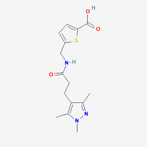 molecular formula C15H19N3O3S B5665546 5-({[3-(1,3,5-trimethyl-1H-pyrazol-4-yl)propanoyl]amino}methyl)-2-thiophenecarboxylic acid 