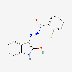 molecular formula C15H10BrN3O2 B5665563 2-bromo-N'-(2-oxo-1,2-dihydro-3H-indol-3-ylidene)benzohydrazide 