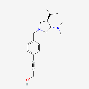molecular formula C19H28N2O B5665573 3-(4-{[(3S*,4R*)-3-(dimethylamino)-4-isopropylpyrrolidin-1-yl]methyl}phenyl)prop-2-yn-1-ol 