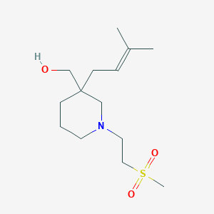 molecular formula C14H27NO3S B5665580 {3-(3-methyl-2-buten-1-yl)-1-[2-(methylsulfonyl)ethyl]-3-piperidinyl}methanol 