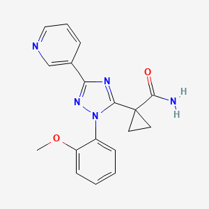 molecular formula C18H17N5O2 B5665603 1-[1-(2-methoxyphenyl)-3-pyridin-3-yl-1H-1,2,4-triazol-5-yl]cyclopropanecarboxamide 