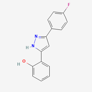 molecular formula C15H11FN2O B5665620 2-[5-(4-fluorophenyl)-1H-pyrazol-3-yl]phenol 