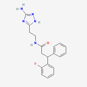 molecular formula C19H20FN5O B5665624 N-[2-(5-amino-1H-1,2,4-triazol-3-yl)ethyl]-3-(2-fluorophenyl)-3-phenylpropanamide 
