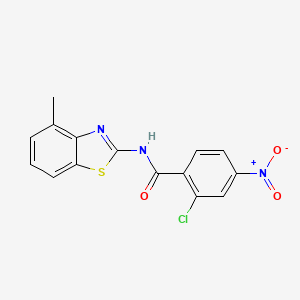 molecular formula C15H10ClN3O3S B5665625 2-chloro-N-(4-methyl-1,3-benzothiazol-2-yl)-4-nitrobenzamide 
