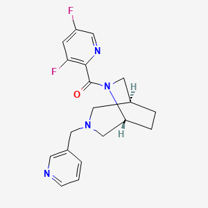 molecular formula C19H20F2N4O B5665701 (1S*,5R*)-6-[(3,5-difluoropyridin-2-yl)carbonyl]-3-(pyridin-3-ylmethyl)-3,6-diazabicyclo[3.2.2]nonane 