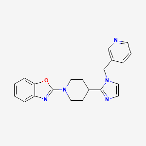molecular formula C21H21N5O B5665727 2-{4-[1-(3-pyridinylmethyl)-1H-imidazol-2-yl]-1-piperidinyl}-1,3-benzoxazole 