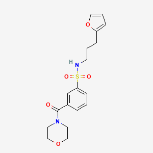 molecular formula C18H22N2O5S B5665734 N-[3-(2-furyl)propyl]-3-(morpholin-4-ylcarbonyl)benzenesulfonamide 