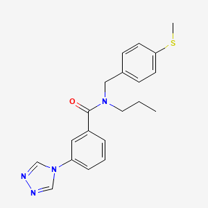 molecular formula C20H22N4OS B5665746 N-[4-(methylthio)benzyl]-N-propyl-3-(4H-1,2,4-triazol-4-yl)benzamide 