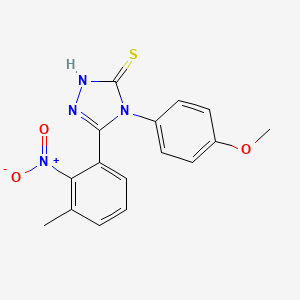molecular formula C16H14N4O3S B5665750 4-(4-methoxyphenyl)-5-(3-methyl-2-nitrophenyl)-4H-1,2,4-triazole-3-thiol 