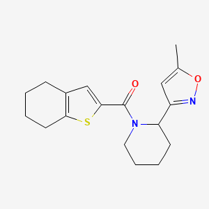 molecular formula C18H22N2O2S B5665756 2-(5-methyl-3-isoxazolyl)-1-(4,5,6,7-tetrahydro-1-benzothien-2-ylcarbonyl)piperidine 