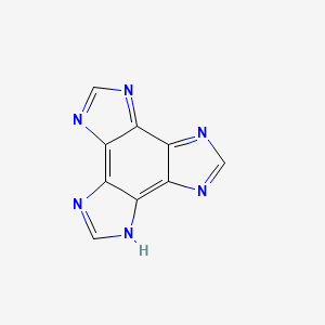 molecular formula C9H4N6 B566576 1H-Benzo[1,2-d:3,4-d':5,6-d'']triimidazole CAS No. 103349-75-3