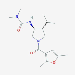 molecular formula C17H27N3O3 B5665769 N'-[(3S*,4R*)-1-(2,5-dimethyl-3-furoyl)-4-isopropyl-3-pyrrolidinyl]-N,N-dimethylurea 