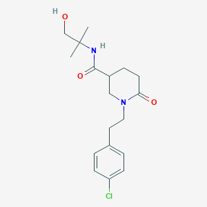 molecular formula C18H25ClN2O3 B5665772 1-[2-(4-chlorophenyl)ethyl]-N-(2-hydroxy-1,1-dimethylethyl)-6-oxo-3-piperidinecarboxamide 
