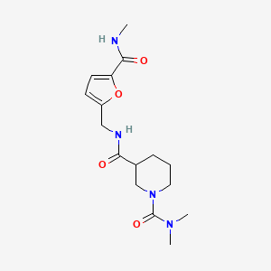 molecular formula C16H24N4O4 B5665778 N~1~,N~1~-dimethyl-N~3~-({5-[(methylamino)carbonyl]-2-furyl}methyl)-1,3-piperidinedicarboxamide 