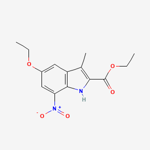 molecular formula C14H16N2O5 B5665794 ethyl 5-ethoxy-3-methyl-7-nitro-1H-indole-2-carboxylate 
